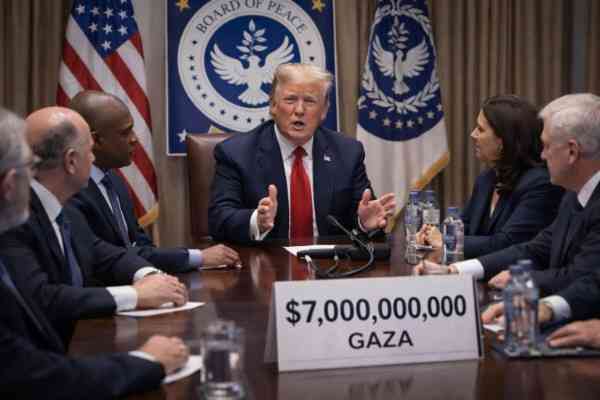 Trump Says $7 Billion Raised for Gaza at First Board of Peace Meeting