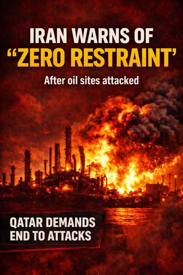 Iran Warns of ‘Zero Restraint’ if Oil Sites Hit Again as Qatar Demands End to Attacks