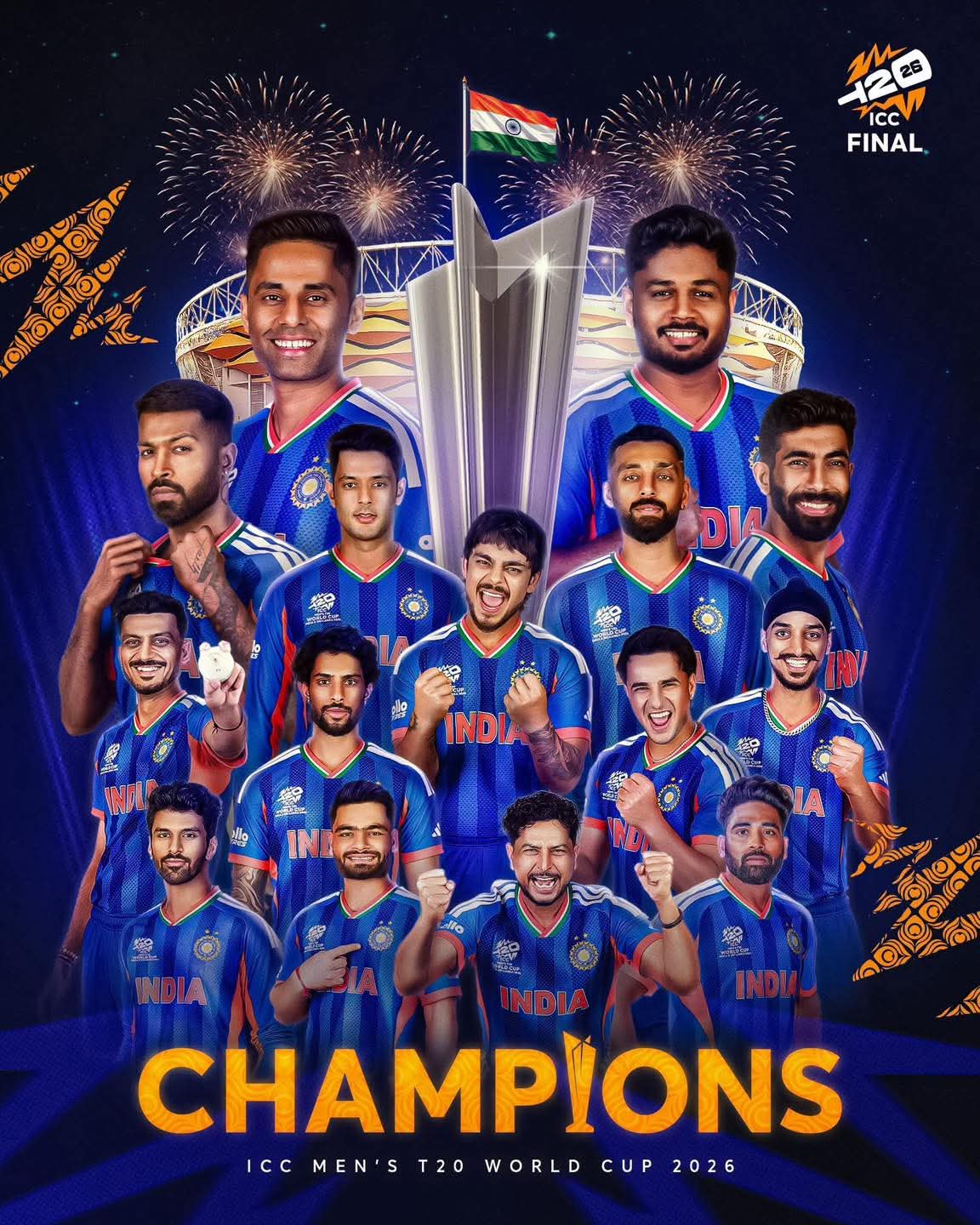 India Defeats New Zealand by 96 Runs to Win T20 World Cup Final