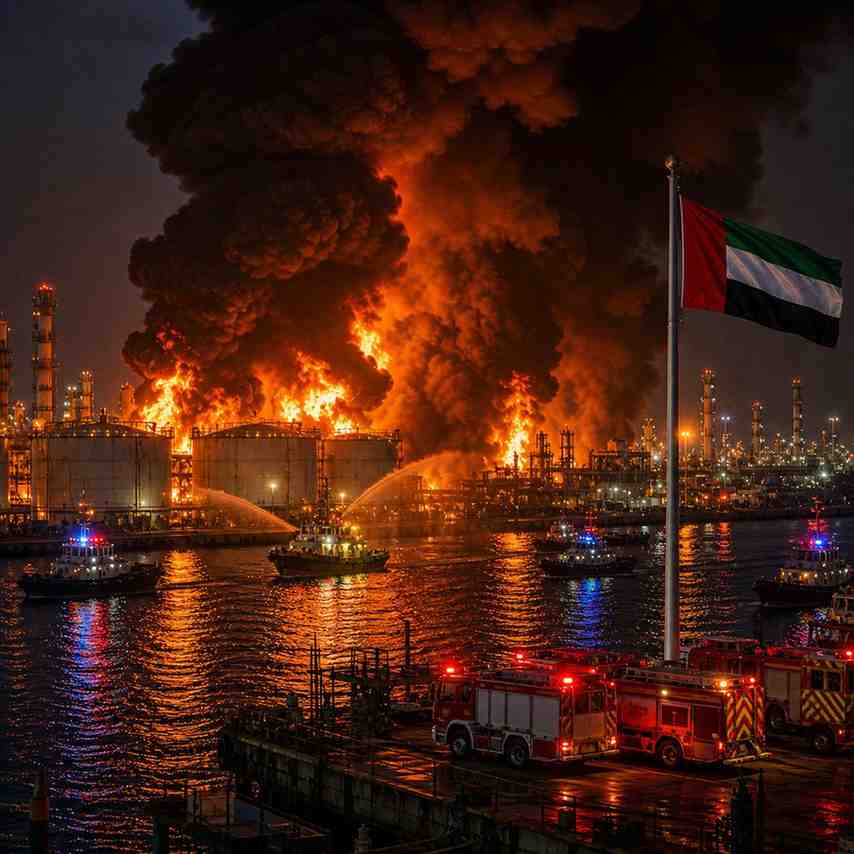 Massive Fire Reported at UAE Oil Port