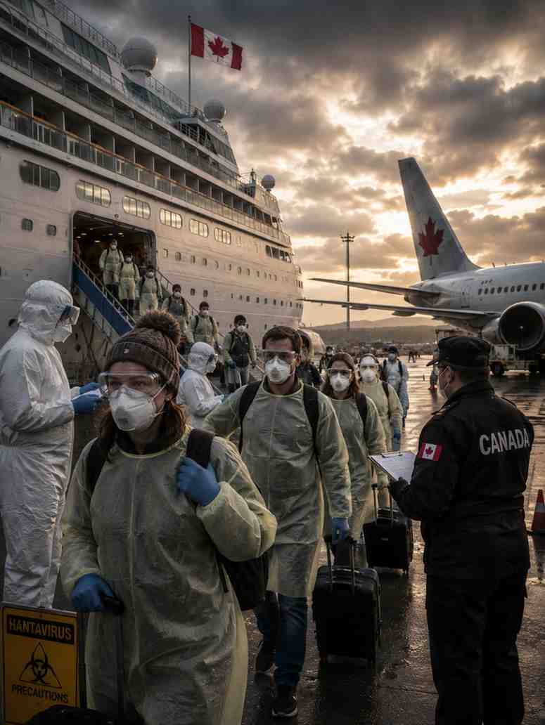 Canadians in Protective Gear Leave Hantavirus-Hit Cruise Ship