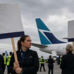 WestJet Flight Attendants Hit Picket Lines as Bargaining Continues Amid Nationwide Strike